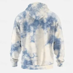 New OUKU Men's Abstract Hoodies Sweatshirt Cool Party Long Sleeve Crew Neck Club Streetwear Blue Purple Drawstring Fall Winter Designer