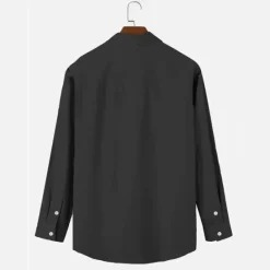 Hot OUKU Men's Abstract Shirt Button Up Shirt Long Sleeve Abstract Daily Wear Going out Weekend Fall & Winter Turndown Print Button-Down Black Blue Rainbow