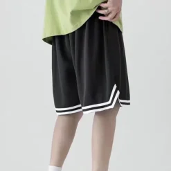 Outlet OUKU Men's Active Shorts Basketball Shorts Casual Shorts Pocket Drawstring Elastic Waist Plain Comfort Soft Casual Daily Holiday Sports Fashion Black White