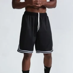 Outlet OUKU Men's Active Shorts Basketball Shorts Casual Shorts Pocket Drawstring Elastic Waist Plain Comfort Soft Casual Daily Holiday Sports Fashion Black White