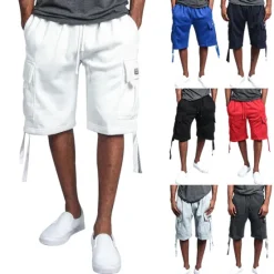 Discount OUKU Men's Active Shorts Cargo Shorts Shorts Pocket Plain Comfort Breathable Outdoor Daily Going out Fashion Streetwear Black White
