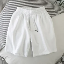 Sale OUKU Men's Active Shorts Casual Shorts Pocket Drawstring Elastic Drawstring Design Solid Color Comfort Breathable Short Sports Outdoor Casual Daily Fashion Streetwear Black White Micro-elastic