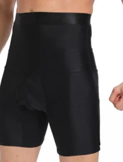New OUKU Men's Active Shorts Compression Shorts Running Shorts Gym Shorts Sports Going out Weekend Running Casual Tummy Control Plain Short Gymnatics Activewear Black White Micro-elastic