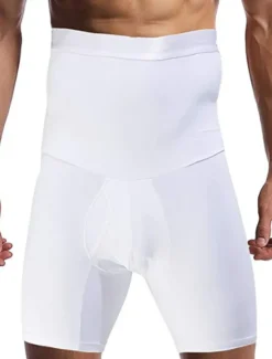 New OUKU Men's Active Shorts Compression Shorts Running Shorts Gym Shorts Sports Going out Weekend Running Casual Tummy Control Plain Short Gymnatics Activewear Black White Micro-elastic