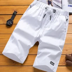 Online OUKU Men's Active Shorts Pocket Drawstring Elastic Waist Solid Color Comfort Breathable Knee Length Casual Daily Going out Stylish Simple Black Yellow Micro-elastic