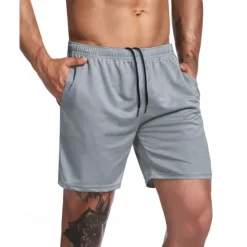 OUKU Men's Active Shorts Sweat Shorts Shorts Summer Shorts Pocket Drawstring Elastic Waist Plain Comfort Short Sports Outdoor Daily Going out Fashion Casual Black Army Green Micro-elastic