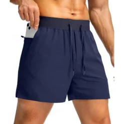Discount OUKU Men's Active Shorts Sweat Shorts Shorts Summer Shorts Pocket Drawstring Elastic Waist Plain Comfort Short Sports Outdoor Daily Going out Fashion Casual Black Navy Blue Micro-elastic