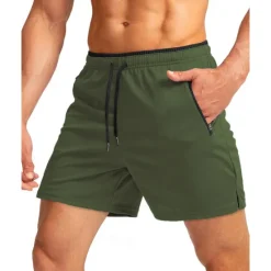 Hot OUKU Men's Active Shorts Sweat Shorts Shorts Summer Shorts Pocket Drawstring Elastic Waist Plain Comfort Short Sports Outdoor Daily Going out Fashion Casual Black Army Green Micro-elastic