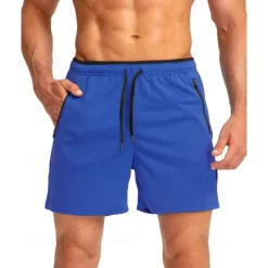 Hot OUKU Men's Active Shorts Sweat Shorts Shorts Summer Shorts Pocket Drawstring Elastic Waist Plain Comfort Short Sports Outdoor Daily Going out Fashion Casual Black Army Green Micro-elastic