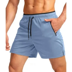 Hot OUKU Men's Active Shorts Sweat Shorts Shorts Summer Shorts Pocket Drawstring Elastic Waist Plain Comfort Short Sports Outdoor Daily Going out Fashion Casual Black Army Green Micro-elastic