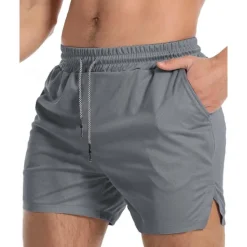 Hot OUKU Men's Active Shorts Sweat Shorts Shorts Summer Shorts Pocket Drawstring Elastic Waist Plain Comfort Short Sports Outdoor Daily Going out Fashion Casual ArmyGreen Black Micro-elastic