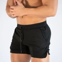 Online OUKU Men's Active Shorts Workout Shorts Running Shorts Casual Shorts Pocket Drawstring Elastic Waist Solid Color Breathable Outdoor Knee Length Sports Outdoor Casual Daily Casual / Sporty White Khaki