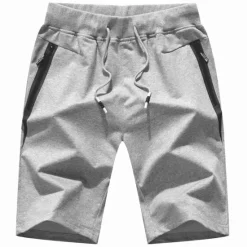 Clearance OUKU Men's Active Sweat Shorts Pocket Drawstring Elastic Waist Solid Color Comfort Breathable Knee Length Sports Outdoor Daily Stylish Casual / Sporty ArmyGreen Black Inelastic
