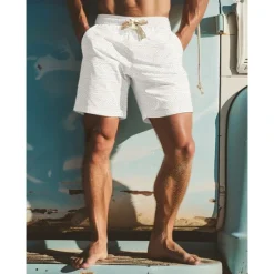 OUKU Men's Active Sweat Shorts Shorts Summer Shorts Drawstring Elastic Waist Straight Leg Plain Comfort Breathable Short Casual Daily Holiday Sports Fashion Black White Micro-elastic