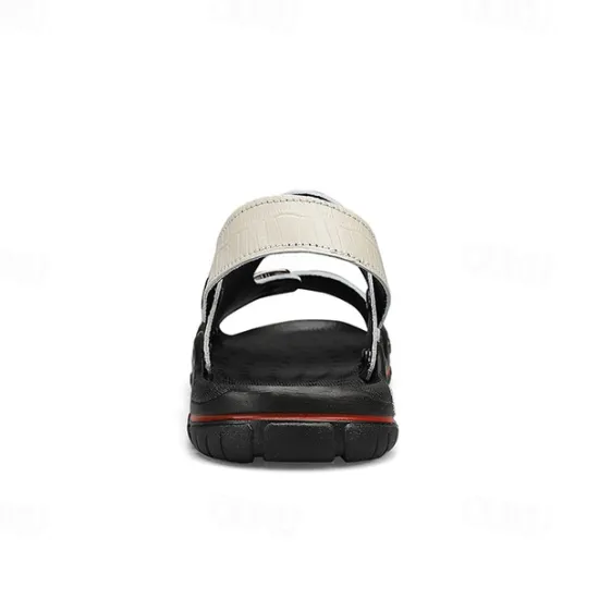 Clearance OUKU Men's Adjustable Buckle Strap Sandals – Stylish Crocodile-Pattern Design, Cushioned Sole, Durable Outdoor Summer Footwear for Casual and Travel Use