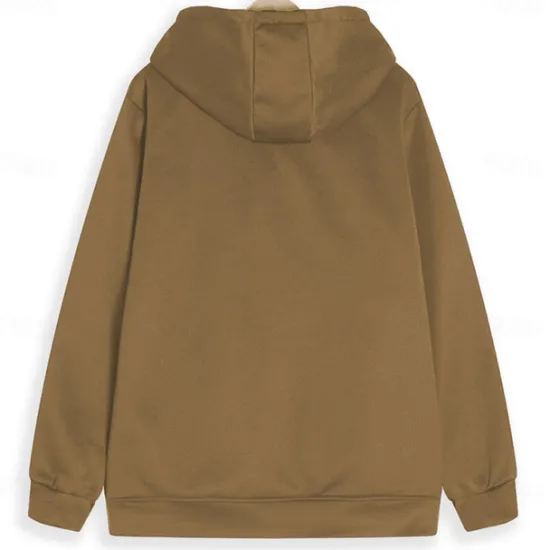 OUKU Men's American / USA Cowboy Patriotic Fleece Hoodie Hoodies Fashion Cool Long Sleeve Hooded Holiday Streetwear Brown Army Green Zipper Pocket Fall Winter Designer