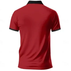 Sale OUKU Men's American Flag Veterans Zip Polo Shirts Golf Shirt Short Sleeve Polo Shirts Colla Shirts Casual Streetwear Vacation Wear Party Outfits 3D Print Quarter Zip Polo Summer Spring Red