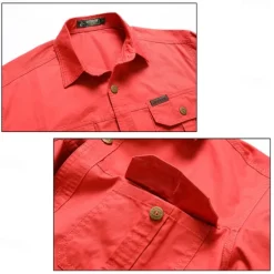Discount OUKU Men's American US Flag Patriotic Work Shirt Western Shirt Cargo Shirt Long Sleeve Casual Tactical Sports & Outdoor Going out Winter Spring & Fall Turndown Print Black Army Green Blue