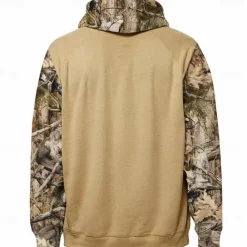 Best OUKU Men's American US Flag Patriotic Deer Hoodies Daily Casual Long Sleeve Hooded Vacation Sports Outdoor Streetwear Brown Light Grey Print Front Pocket Spring & Fall Designer