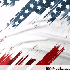 Outlet OUKU Men's American US Flag Veterans Waffle Polo Shirts Golf Polos Shirts Long Sleeve Polo Shirts Collar Casual Vacation Party Evening Wear Dailywear Buttons 3D Print Spring Fall Winter White