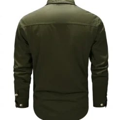 Clearance OUKU Men's American US Flag Work Shirt Western Shirt Cargo Shirt Long Sleeve Casual Sports & Outdoor Going out Fall Winter Turndown Print Army Green Khaki