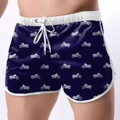OUKU Men's Anchor Swim Shorts Board Shorts Swimming Trunks Mid Waist Fashion Designer Athletic Surfing Leisure Sports Holiday Pocket Drawstring Elastic Waist Designer Clothing Apparel