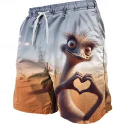Discount OUKU Men's Animal Crocodile Funny Swimming Trunks Board Shorts Shorts Mid Waist Streetwear Hawaiian Casual Daily Holiday Pocket Drawstring Elastic Waist Designer Clothing Apparel