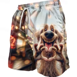 Discount OUKU Men's Animal Crocodile Funny Swimming Trunks Board Shorts Shorts Mid Waist Streetwear Hawaiian Casual Daily Holiday Pocket Drawstring Elastic Waist Designer Clothing Apparel
