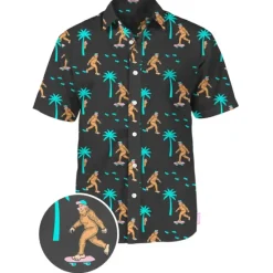 OUKU Men's Animal Dinosaur Coconut Tree Shirt Summer Hawaiian Shirt Aloha Shirt Short Sleeves Shirt Turndown Tropical Hawaiian Designer Outdoor Casual Daily White Black / Green Navy Blue 3D Print S M L