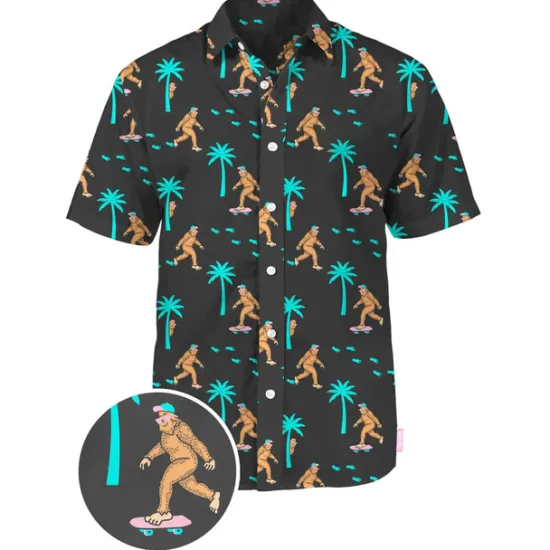 OUKU Men's Animal Dinosaur Coconut Tree Shirt Summer Hawaiian Shirt Aloha Shirt Short Sleeves Shirt Turndown Tropical Hawaiian Designer Outdoor Casual Daily White Black / Green Navy Blue 3D Print S M L