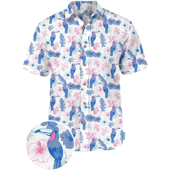 OUKU Men's Animal Dinosaur Coconut Tree Shirt Summer Hawaiian Shirt Aloha Shirt Short Sleeves Shirt Turndown Tropical Hawaiian Designer Outdoor Casual Daily White Black / Green Navy Blue 3D Print S M L
