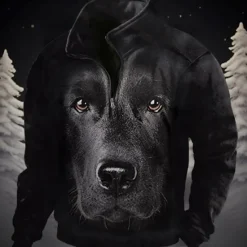Online OUKU Men's Animal Dog Graphic Prints Sweatshirts Sweatshirt Pullover Quarter Zip Hoodie Long Sleeve Sweatshirt Stand Collar Daily Casual Vintage Retro 3D Print Vacation Going out Streetwear Print Fleece