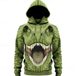 Clearance OUKU Men's Animal Dog Hoodies Sweatshirt Cool Party Long Sleeve Crew Neck Club Streetwear White Green Drawstring Graphic Fall Winter Designer