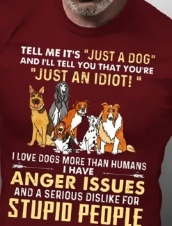 Best OUKU Men's Animal Dog Letter Graphic Prints T Shirt Graphic Tee Cotton Short Sleeves Graphic Shirt Wine Black Red Comfortable Tee Vacation Street Fashion Designer Clothing