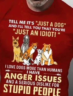 Best OUKU Men's Animal Dog Letter Graphic Prints T Shirt Graphic Tee Cotton Short Sleeves Graphic Shirt Wine Black Red Comfortable Tee Vacation Street Fashion Designer Clothing