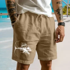 Sale OUKU Men's Animal Fish Marine Life Shorts Summer Shorts Beach Shorts Mid Waist Hawaiian Casual Outdoor Holiday Going out Drawstring Elastic Waist Print Designer Clothing Apparel