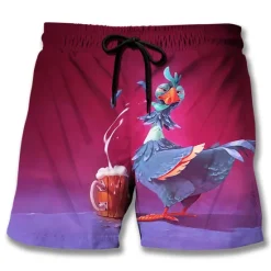Outlet OUKU Men's Animal Graphic Prints Turkey Board Shorts Swim Shorts Swim Trunks Mid Waist Hawaiian Boho Casual Daily Holiday Drawstring with Mesh lining Elastic Waist Designer Clothing Apparel