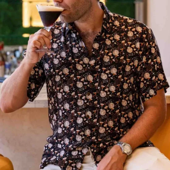 Outlet OUKU Men's Animal Leopard Shirt Summer Hawaiian Shirt Aloha Shirt Short Sleeves Shirt Turndown Tropical Fashion Hawaiian Outdoor Street Hawaiian Black Brown Green S M L