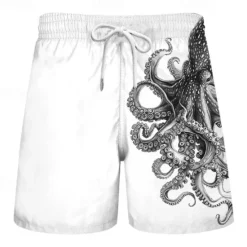 OUKU Men's Animal Octopus Swimming Trunks Board Shorts Swim Shorts Mid Waist Vacation Hawaiian Holiday Vacation Holiday Beach Drawstring with Mesh lining Elastic Waist Designer Clothing Apparel