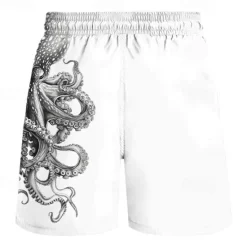 OUKU Men's Animal Octopus Swimming Trunks Board Shorts Swim Shorts Mid Waist Vacation Hawaiian Holiday Vacation Holiday Beach Drawstring with Mesh lining Elastic Waist Designer Clothing Apparel