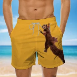 New OUKU Men's Animal Print Graphic Prints Swim Trunks Swim Shorts Board Shorts Mid Waist Designer Casual / Sporty Big and Tall Holiday Beach Swimming Pool Drawstring with Mesh lining Elastic Waist Designer