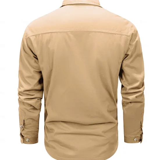 Outlet OUKU Men's Animal Reindeer Work Shirt Western Shirt Cargo Shirt Long Sleeve Casual Sports & Outdoor Going out Fall Winter Turndown Print Army Green Khaki