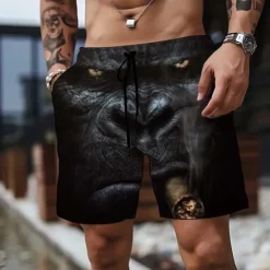Online OUKU Men's Animal Shark 3D Print Swim Shorts Board Shorts Swimming Trunks Mid Waist Vacation Sports Streetwear Party Casual Daily Drawstring with Mesh lining Elastic Waist Designer Clothing Apparel