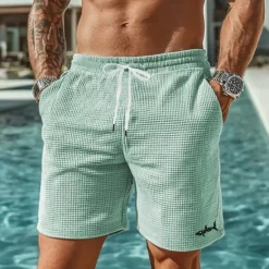 Clearance OUKU Men's Animal Shark Sea Creatures Waffle Shorts Sweat Shorts Casual Shorts Mid Waist Fashion Casual Vacation Jogging Workout Elastic Drawstring Waist Shorts with Pockets Designer Clothing Apparel