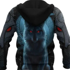 Hot OUKU Men's Animal Wolf Graphic Prints Viking Hoodie Hoodies Sweatshirt Streetwear Designer Long Sleeve Hooded Daily Sports Print Spring & Fall Designer Blue