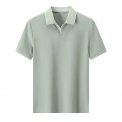 Best OUKU Men's Anti-bacterial UV Protection Cooling T Shirt Fold-over V Neck Collar School Training Short Sleeve with White Trim Clothing Apparel