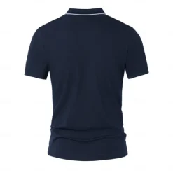 Best OUKU Men's Anti-bacterial UV Protection Cooling T Shirt Fold-over V Neck Collar School Training Short Sleeve with White Trim Clothing Apparel