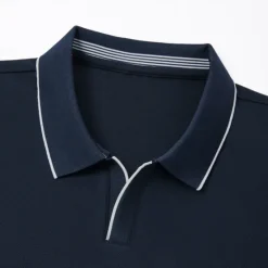 Best OUKU Men's Anti-bacterial UV Protection Cooling T Shirt Fold-over V Neck Collar School Training Short Sleeve with White Trim Clothing Apparel