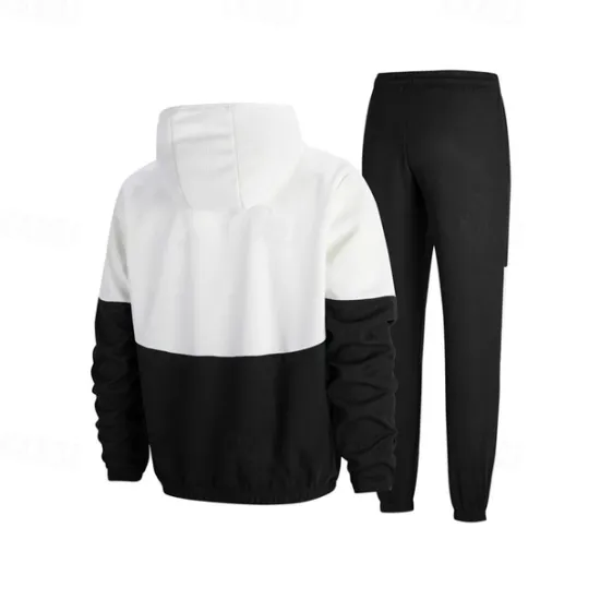 Best OUKU Men's Athletic Pants Active Pants Sweatpants Set Pocket Drawstring Elastic Waist Color Block Comfort Sports Outdoor Daily Fashion Casual Black Wine Micro-elastic