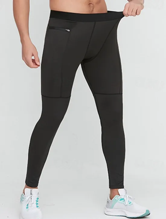 Sale OUKU Men's Athletic Pants Compression Pants GYM Pants Running Pants Outdoor Athleisure Daily Sports Breathable Quick Dry Soft High Elasticity Pocket Plain Full Length Fashion Casual Activewear Black White